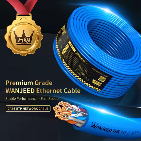 WANJEED Cat6 ethernet cable High speed Network Lan cable,Oxygen-Free Copper Core,1Gbps,23AWG,UTP,4PR