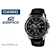 Casio Edifice Original EFR-526L-1A Men Chronograph WR100M Leather Watch EFR-526L