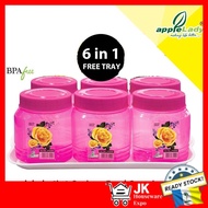 6 in 1 Canister Food Container set/Food Jar/Round Container/Bekas Kuih Raya/Balang Kuih Raya