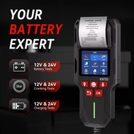 KONNWEI 12V/24V Car Battery Tester Supports 13 Language Options 10-2000CCA Battery Test Data Printin