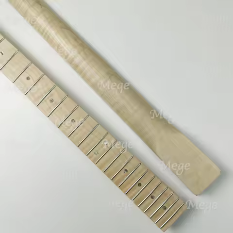 12 Inch Radius TL Tiger Flame Maple 22 Fret Guitar Neck Nitro Satin Finish Nature For 25.5" Electric