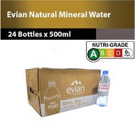 Evian Natural Mineral Water 24 bottles x 500ml