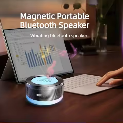 Magnetic Portable Bluetooth Speaker Mini Sound Box HiFi Stereo Soundbar Wireless Loudspeaker with LE