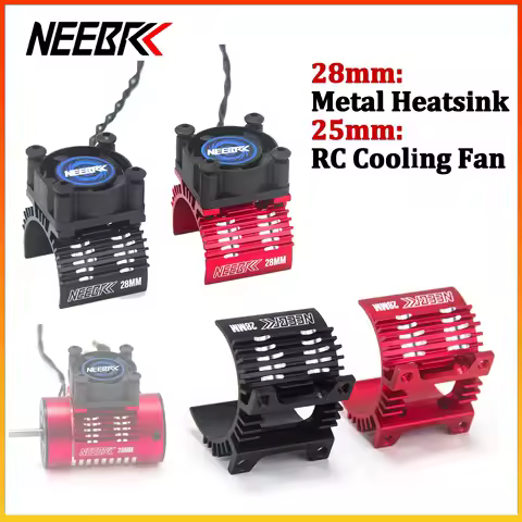 NEEBRC 28mm Metal Heatsink Holder 25mm Motor Cooling Fan 5-12V for 1/14 1/16 1/18 RC Car 2838 2845 2