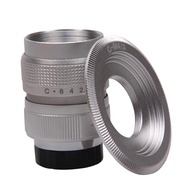 Silver Fujian 25mm F1.4 CC C Mount for Micro 43 m43 for Panasonic GX85 GX8 GX7 GX7K GH5 GH4 G10 G7 G7K G7H GF8 GF9