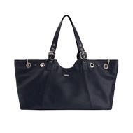 Hieta Large Capacity Metal Ring Decorated Tote Bag Handbag Single Shoulder Bag for Daily Commuting V