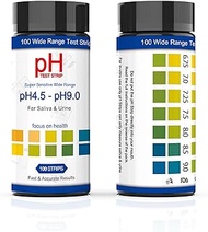pH Test Strips for Testing Alkaline and Acid Levels, Track & Monitor Your pH Level Using Saliva and 