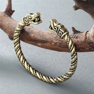 yunt MALL Retro Cuff Wolf Raven Dragon Snake Head Viking Bracelet Men Vikingos Jewelry Brazalete Vik