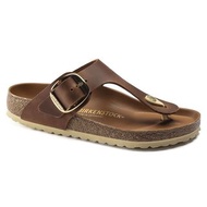 #蛇年行大運 Birkenstock 油感皮 琥珀色 夾腳大扣拖鞋 勃肯鞋 半精緻鞋身