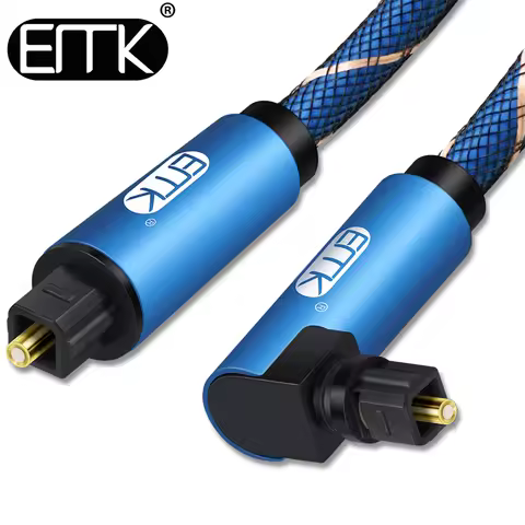 EMK 90 Degree Optical Cable Right Angle 5.1 Digital Sound SPDIF Fiber Optical Audio Toslink Cable sh
