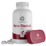Horse Chestnut Extract 500mg 180 Vegetarian Capsules | Made in USA | Aescin 100mg Per Pill | Horsech