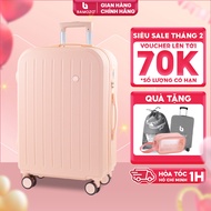 Vali kéo Du Lịch Bamozo 8812 màu Hồng Thời Trang Size 20/24 Chất Liệu Nhựa ABS Bền Đẹp Bảo Hành 5 Nă