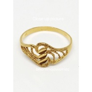 916 Gold Solid Filigree Pattern Ring