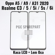 Kaca LCD Glass Plus Lem Oca Oppo A5 A9 A31 2020 / Realme 5 5i 5s 6i