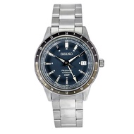 [Creationwatches] Seiko Presage Style60s GMT Stainless Steel Blue Dial Automatic SSK009J1 Mens Watch