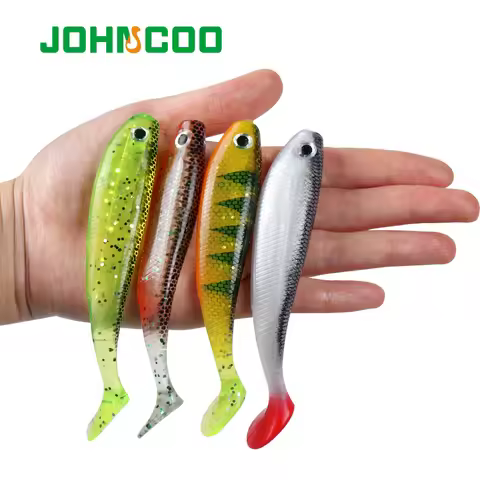 JOHNCOO 4pcs Fishing Lure Soft Worm Bait 115mm 12g Silicone Soft Bait Professional Lure Carp Artific