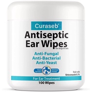 Curaseb Cat & Dog Ear Infection Treatment Wipes (100 count) & Cleaner (4oz)