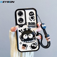 KEYSION Shockproof Case for OPPO A18 A38 A58 A78 A98 5G with Lanyard Silicone Cute 3D Cartoon Doll P