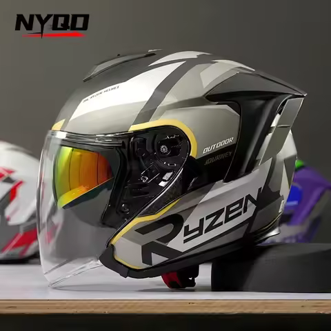 Ryzen RO-5 Motorcycle Unisex Three-quarters Helmet Motorcycle Half Helmet All Season Universal Motor