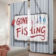 2pcs, 2D flat printing Window Curtains fish Blackout Polyester Birthday Party Applies to Room_bedroo