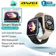Awei H21 Sport Smart Watch 2.01 Inch HD TFT Screen Display Bluetooth Call Music Heart Rate Fitness W