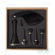 ICRAFT Violin Accessory Parts Set, 4/4-3/4 Size Ebony Material violin tailpiece Set, Professional Co