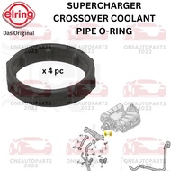 ELRING GERMANY SUPERCHARGER CROSSOVER COOLANT PIPE O RING (4PCS) AUDI Q7 (4LB) 3.0 TFSI A6 C6 C7 3.0