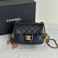 CHANEL 經典口蓋包方胖子 17 - 金球黑金