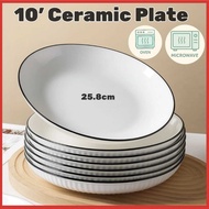 10' Ceramic Plate/Pinggan Ceramic/Pinggan Ceramic/Pinggan Mangkuk Set/Plate Set/Set Pinggan/Ceramic 