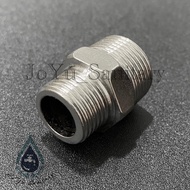 Double nipple stainless 1/ 2 inch to 3/4 DN34 - Double nipple stainless fitting nut water tap connec