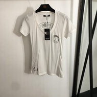 9M0U Chrome Hearts 2025 Summer Slim-fit Breathable Stylish Printed V-neck Slim-fit Short-sleeved T-s