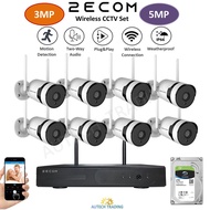 2ECOM AUDIO 3MP 5MP 1296P 1960P HD Wireless CCTV Set NVR DVR kit 4 8 Camera Security CCTV WIFI IP Ca