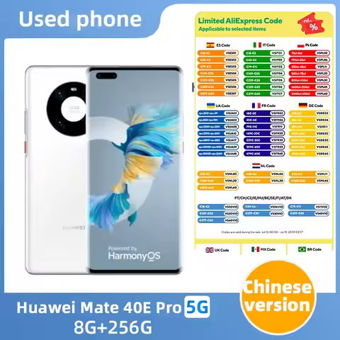 Huawei Mate 40E Pro 5g 4400mAh CPU HiSilicon Kirin 9000L 3.13Ghz 6.76in 90HZ HarmonyOS 2 Used Phone