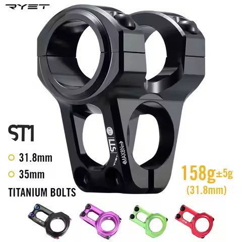 RYET MTB Stem Mountain Road Bike Stem 31.8mm 35mm Downhill Handlebar Stem 0 Degree 35mm Length XC AM