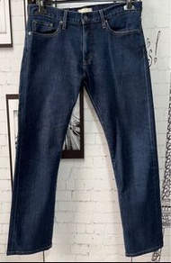 UNIQLO 日本品牌深牛仔色直筒牛仔褲（34腰）