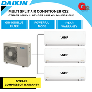 DAIKIN MULTI SPLIT AIR CONDITIONER R32 CTKC25 1.0HPx1 + CTKC35 1.5HPx2+ MKC50 2.0HP - DAIKIN WARRANT