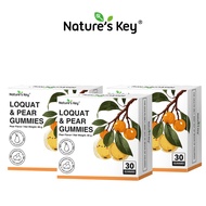 Nature's Key Loquat  Pear Gummies  Soothing Throat Support Immune Defense Pear Flavor  Sugar-Free Ki
