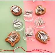 Crystal Transparent 8-Tone Mini Thumb Piano Wooden Portable Five-Finger Piano Portable Beginner Carl