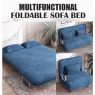 Foldable Velvet SofaBed Single Sofa Bed Foldable Bed Chair Foldable Sofa Multi-functional Folding Lazy Bed Washable