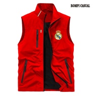 Real Madrid Men's Casual Vest Men's Motorcycle Vest Vertical Jacket Men's Vest Korean Vest Men's Ves