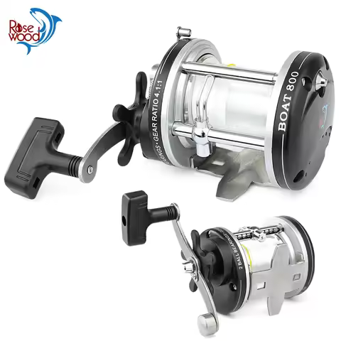 BOAT800 Big Game Sea Drum Reel SUFIX Fishing Line 2 Stainless Bearings Carbon Drag Forged Spool Offs