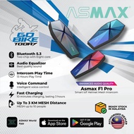 ASMAX F1 Pro Mesh Intercom | Interkom Bluetooth Premium untuk Motosikal | Diluluskan MCMC