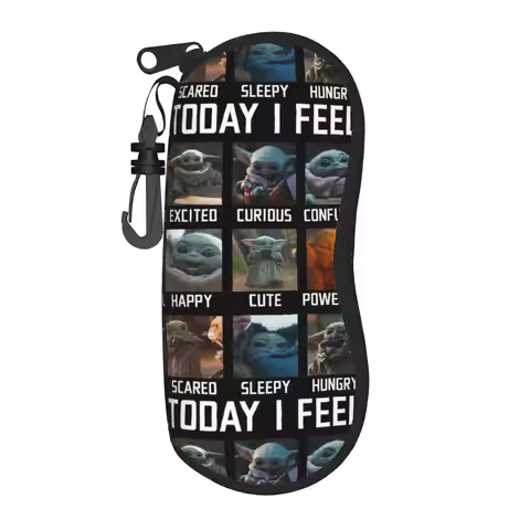 Grogu The Mandalorian W-Warss Glasses Case Men Women Portable Zipper S-Stars Game Sunglasses Storage