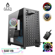 AZZA Micro ATX Mid Tower Case Tempered Glass ELISE 140 with ARGB Control Board – Black