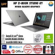 HP Z-Book Studio G7, Nvidia Quadro T1000 4GB DDR6- Max Q Design, Intel Core i7 10th Gen, 32GB RAM 51
