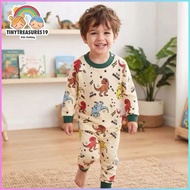 Tinytreasures19 Nb-5yrs old Longsleeve Pajama Pure Cotton Set for Girl Boy Kids OOTD Sleepwear Baju 