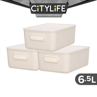 Citylife 13L Organisers Storage Boxes Kitchen Containers Wardrobe Shelf Desk Home With Closure Lid - L H-7704