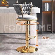 Stainless steel velvet bar Chair round bar Chair Aesthetic Elegant Luxury Gold velvet Bar Chair 1Pc 