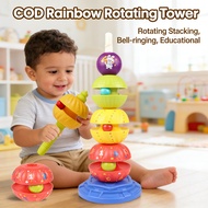 6-month-old Bell Educational Fun Rotating Toy Tower 1-2-year-old Stacking