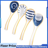 Ceramics Soup Spoons Set of Japanese Soup Spoon Long Handle Soup Spoons for Pho Ramen Noodles Wonton